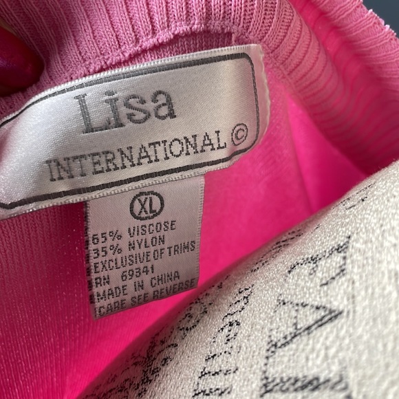 Lisa International pink long sleeved top with embellished collar - Picture 11 of 12